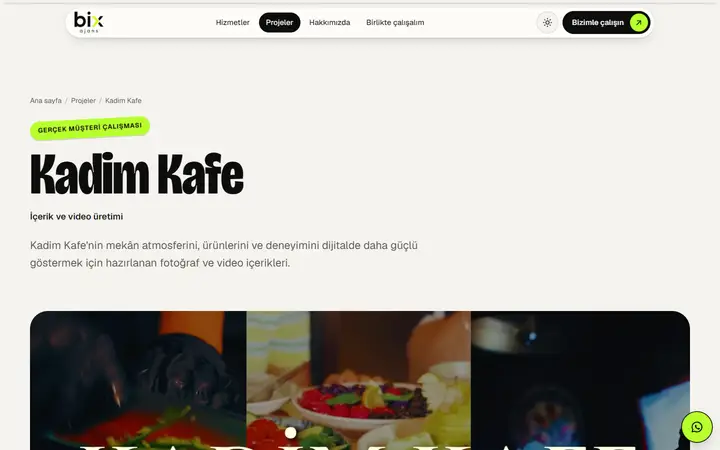 Bix Ajans project page: Kadim Kafe